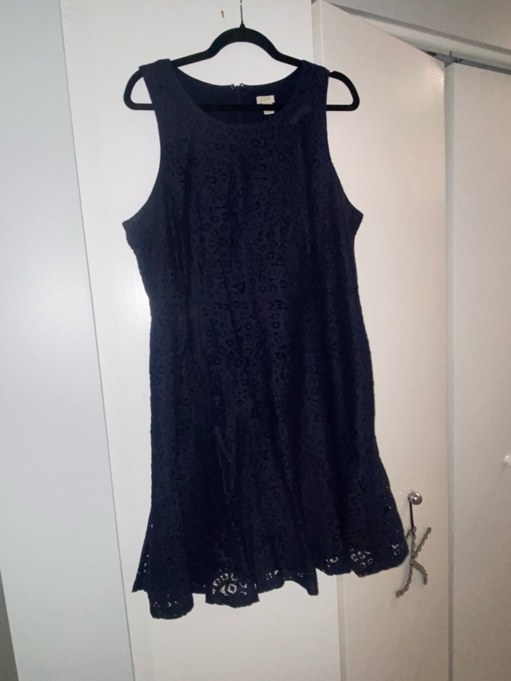 J. Crew Navy Lace Sleeveless Mini Dress